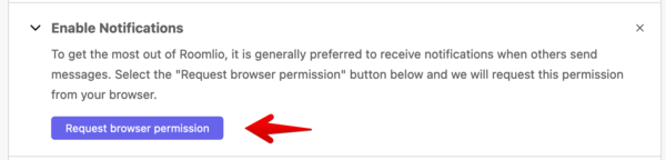 roomlio enable notifications