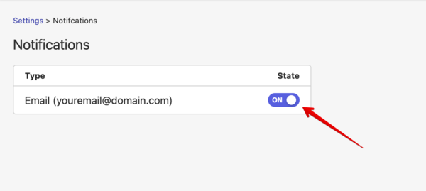 enable email notifications