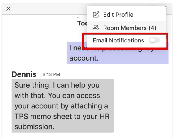 enable email notifications
